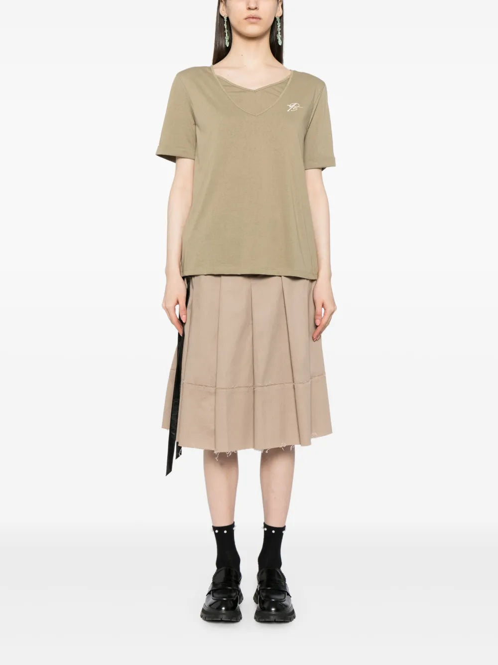 Layered V-Neck Jersey T-Shirt
