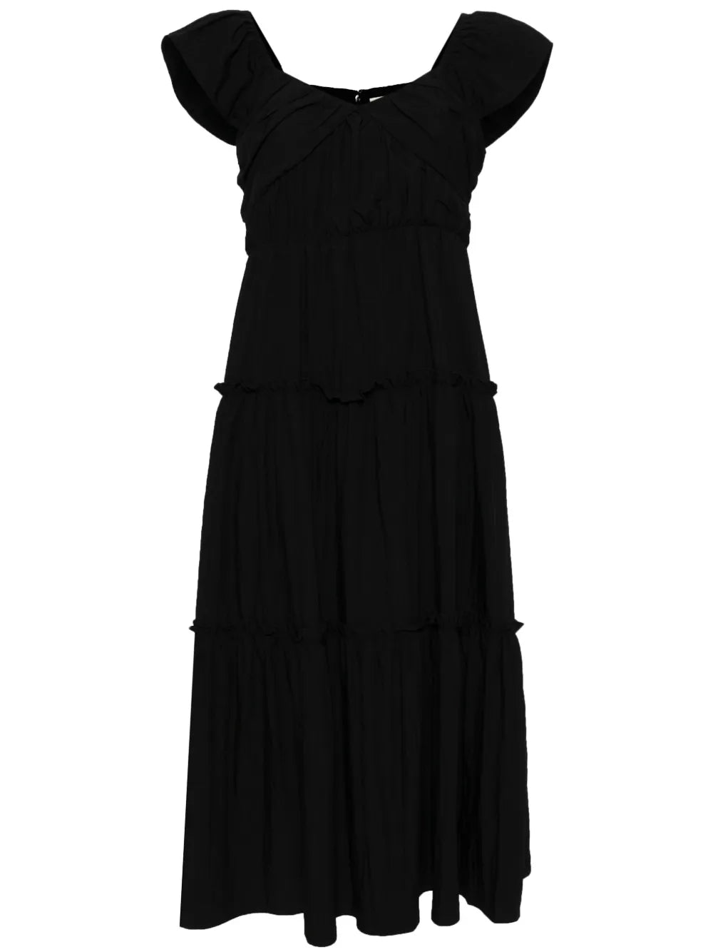 Pleated Tiered Midi Dress