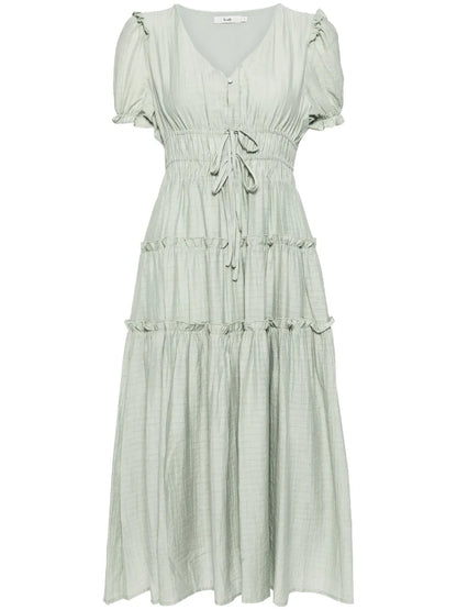 Tiered Ripstop Midi Dress