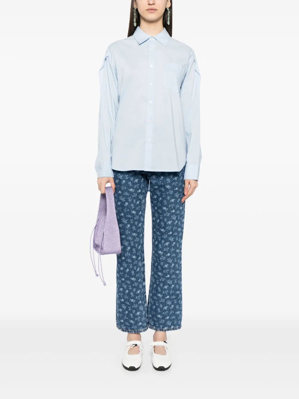 Cut-Out Poplin Shirt