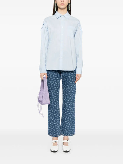 Cut-Out Poplin Shirt