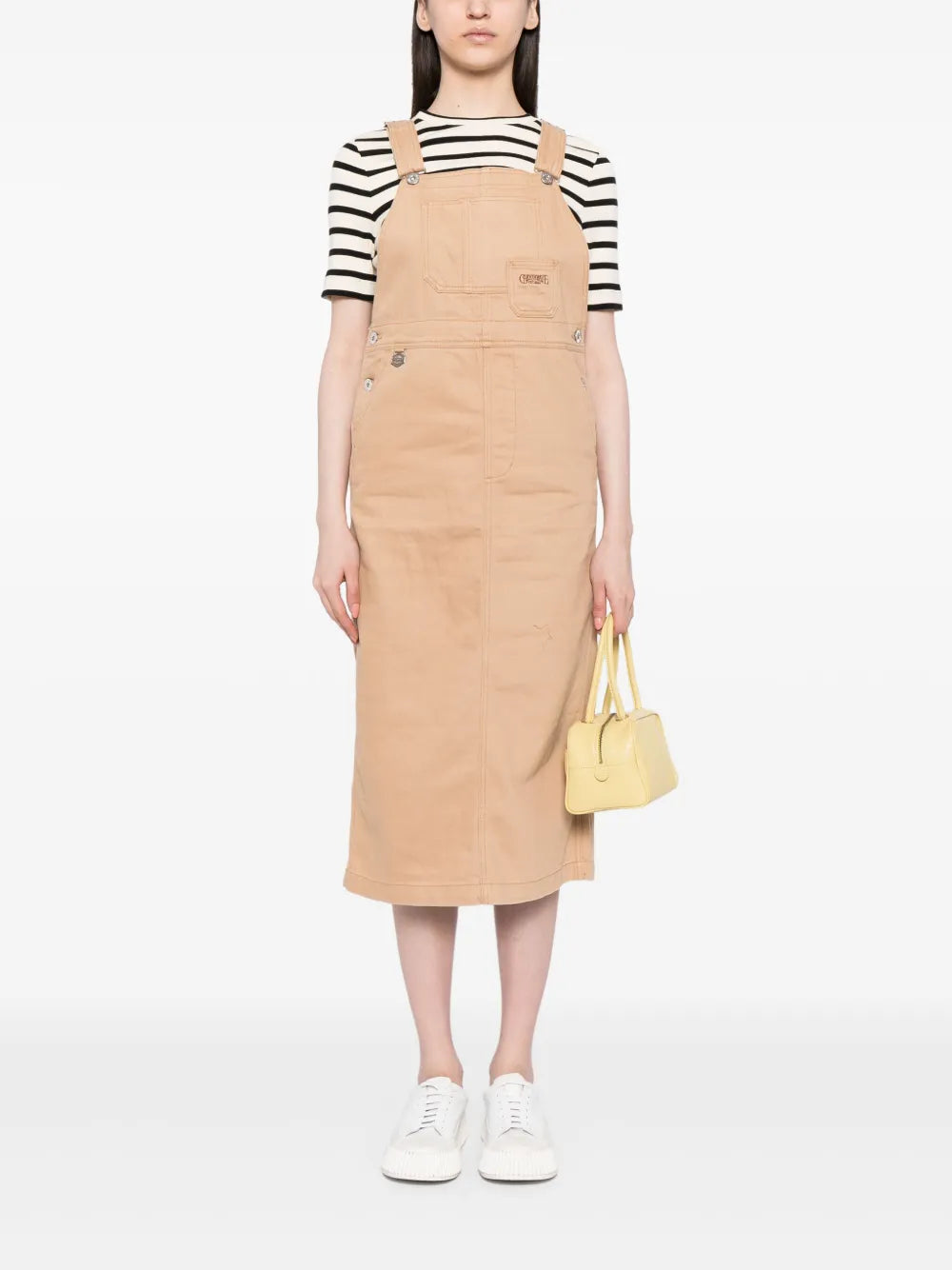 Logo-Embroidered Cotton Dungaree Dress