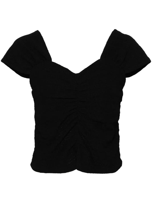 Textured Ruched Top