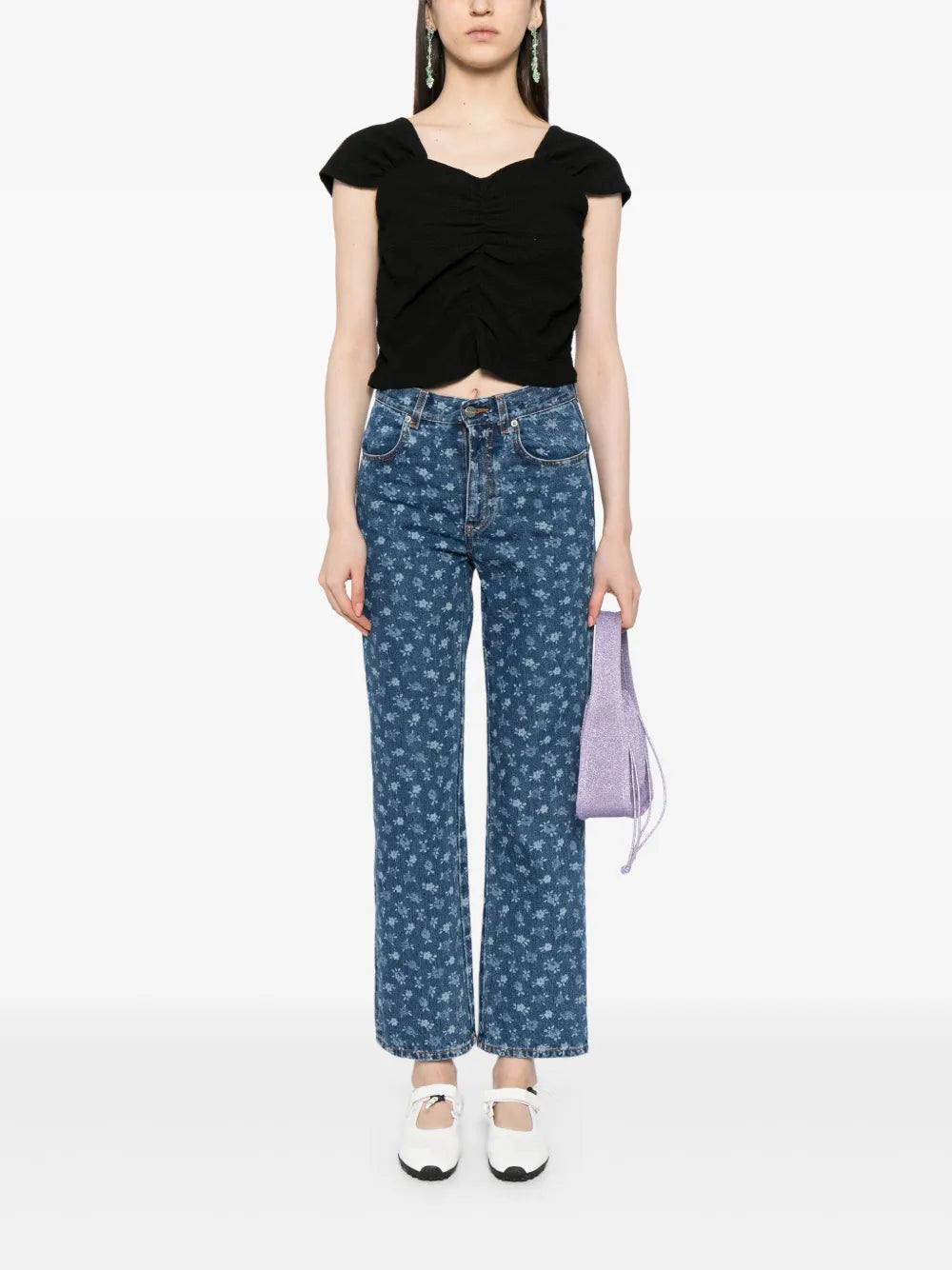 Textured Ruched Top