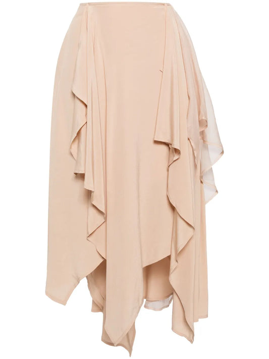 Asymmetric High-Waisted Midi Skirt