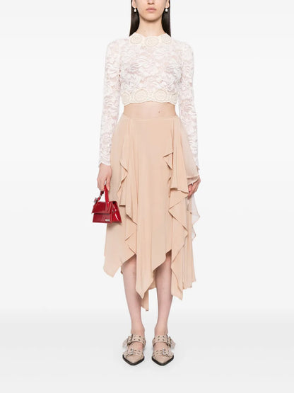 Asymmetric High-Waisted Midi Skirt