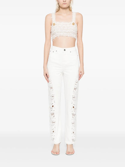 Embroidered Cotton Jeans