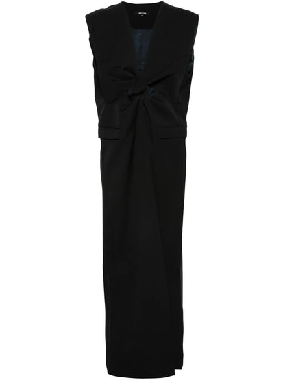Twist-Detailed Virgin Wool Maxi Dress