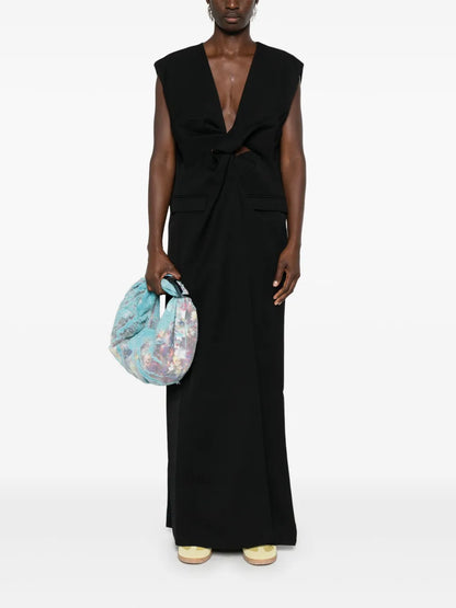 Twist-Detailed Virgin Wool Maxi Dress