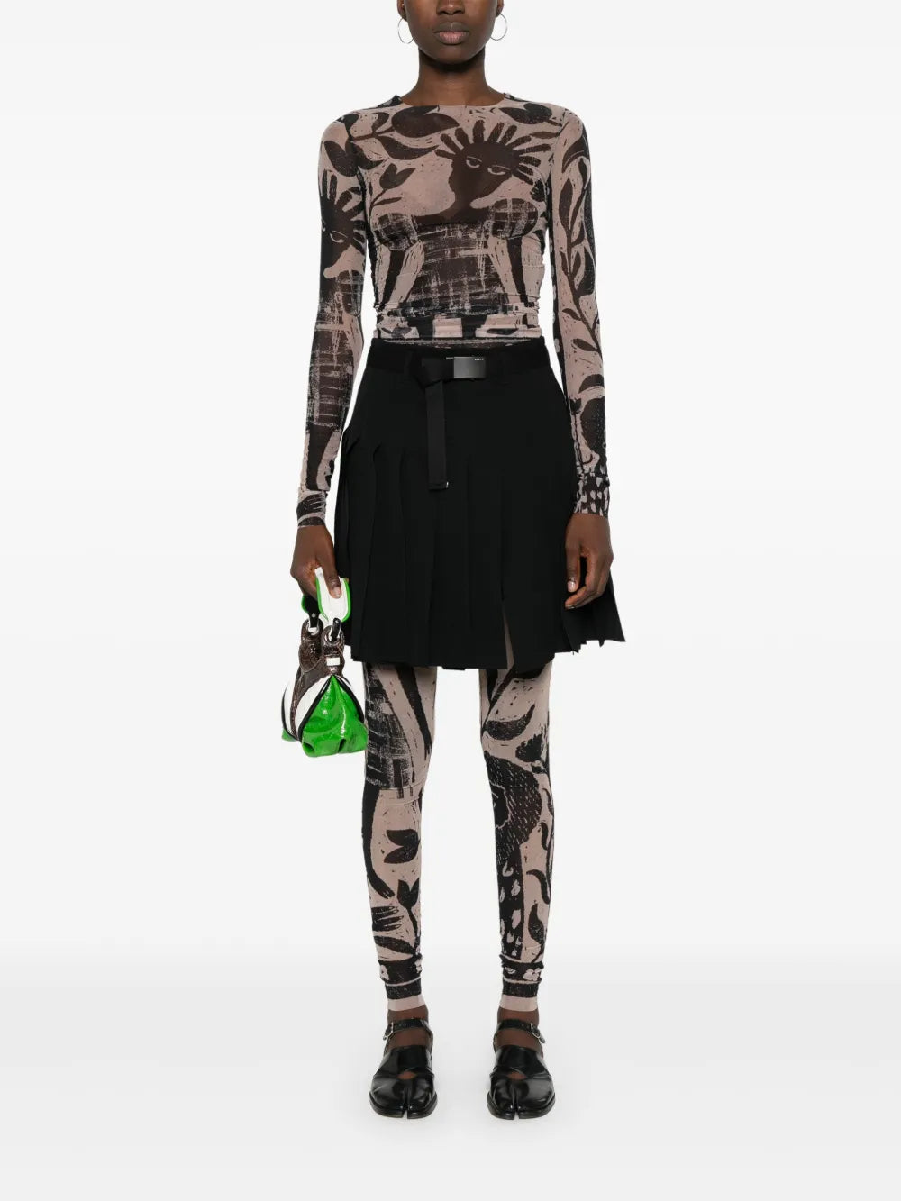 Graphic-Print Mesh T-Shirt