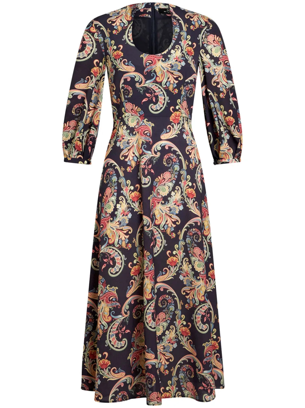 Paisley-Print Midi Dress