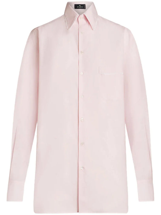 Piped-Trim Cotton-Poplin Shirt