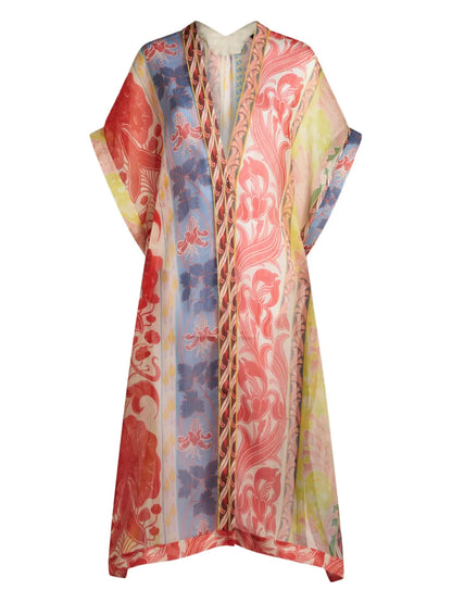 Graphic-Print Crepe Kaftan Dress