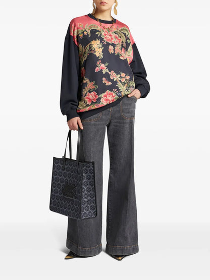 Floral-Print Drop-Shoulder Sweatshirt