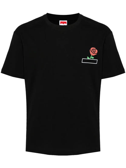 Rose-Print Cotton T-Shirt