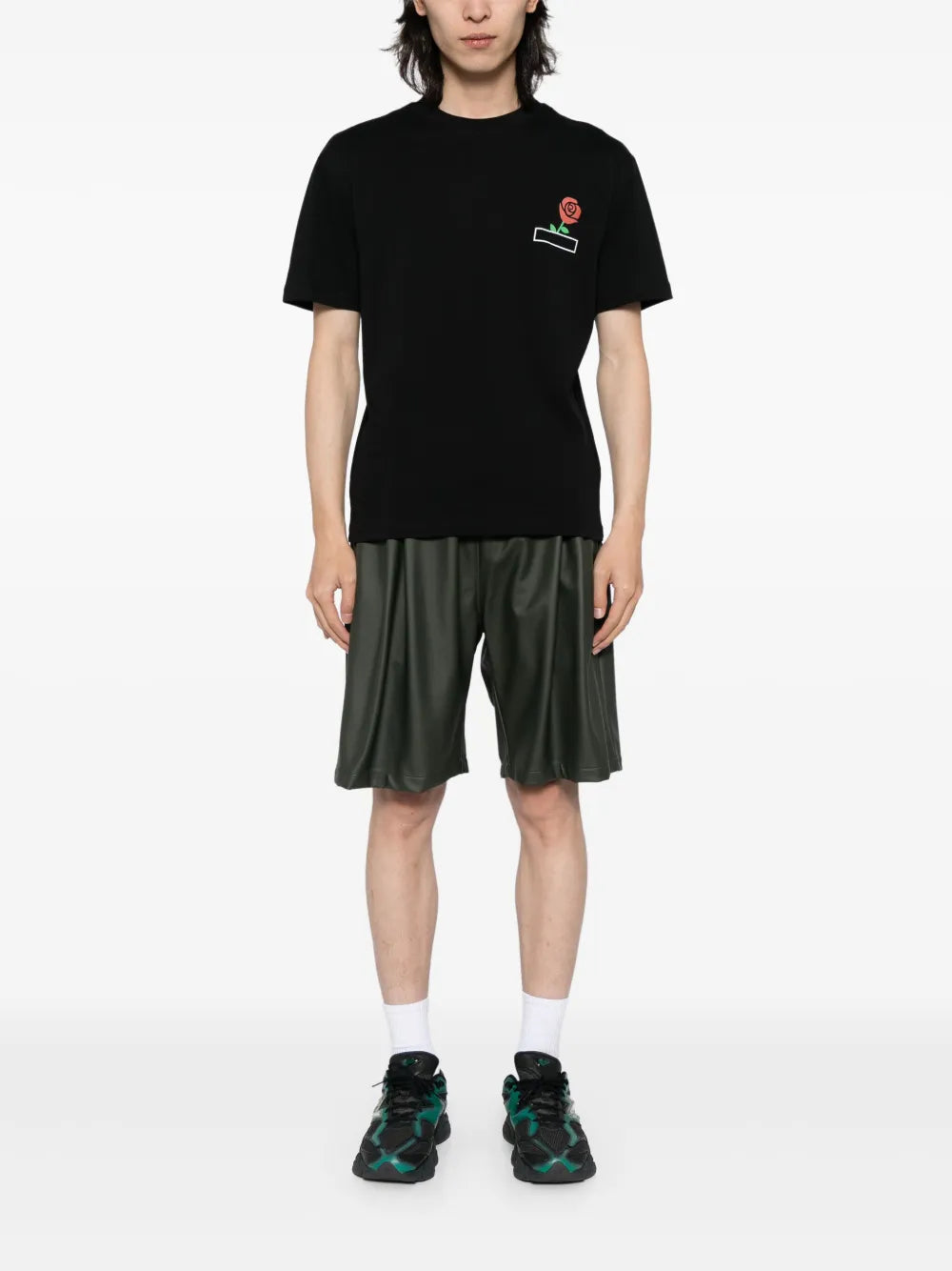 Rose-Print Cotton T-Shirt