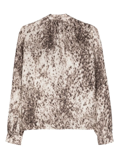 Leopard-Print Silk Blouse