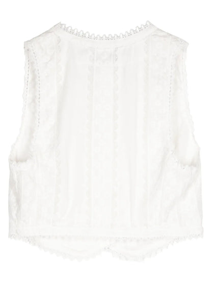 Ariel Broderie-Anglaise Cotton Vest