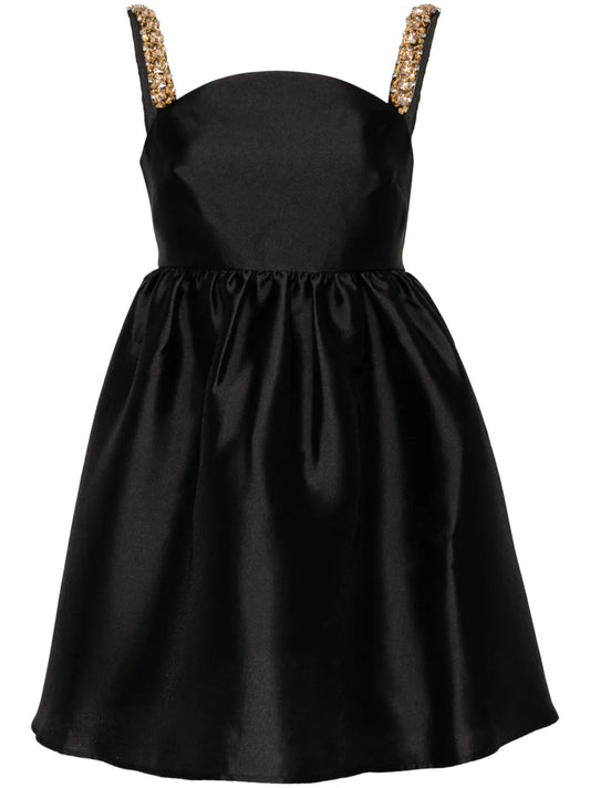 Crystal-Embellished Flared Minidress