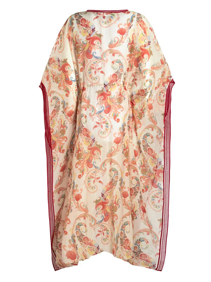 Paisley-Print Kaftan Dress