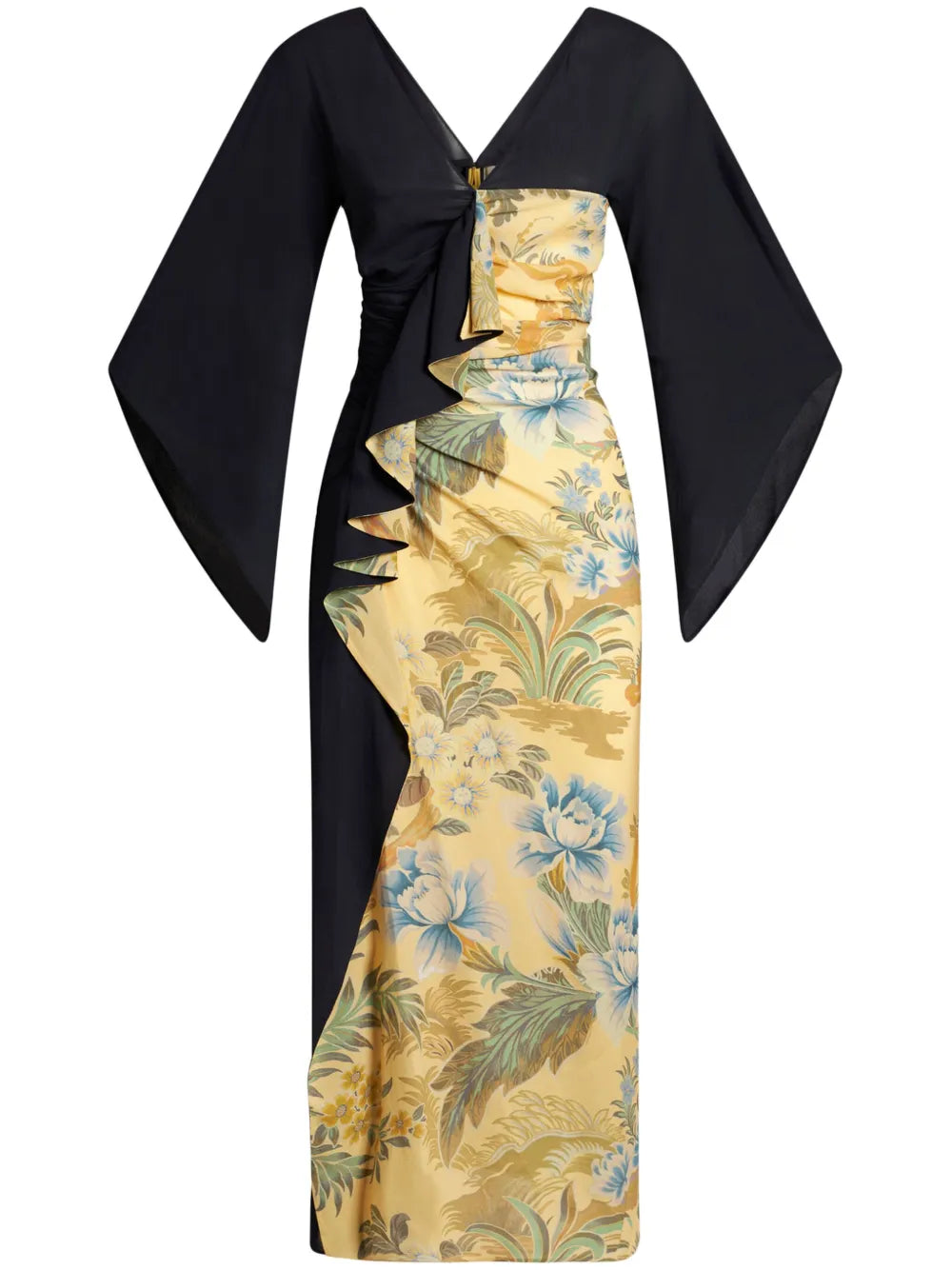 Floral-Print Ruffle-Detail Dress