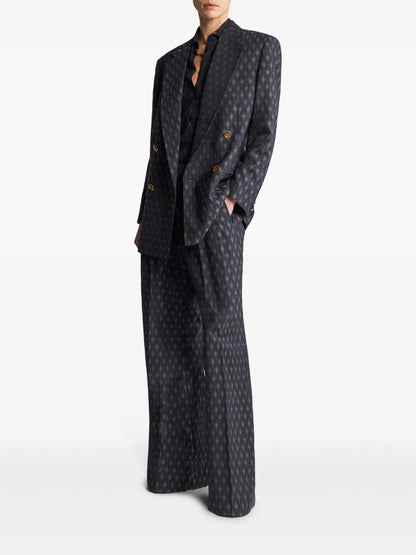 Double-Breasted Wool Jacquard Jacket