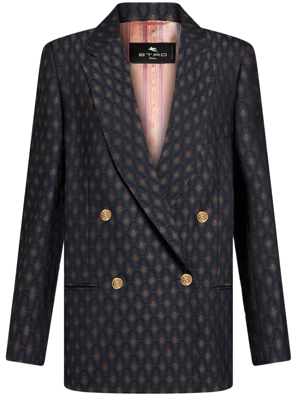 Double-Breasted Wool Jacquard Jacket
