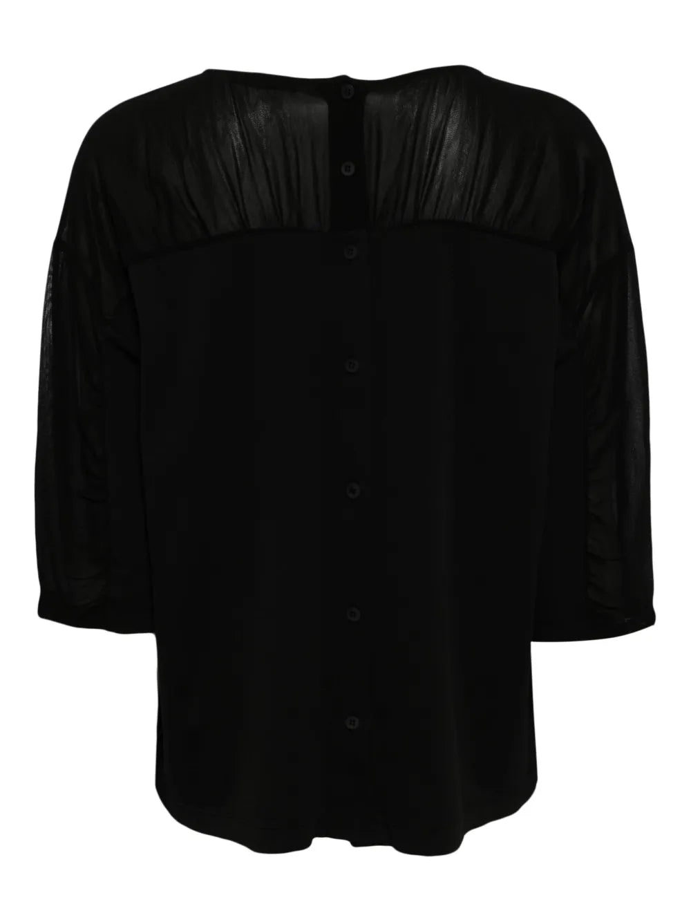 Gathered Three-Quarter-Sleeved Blouse