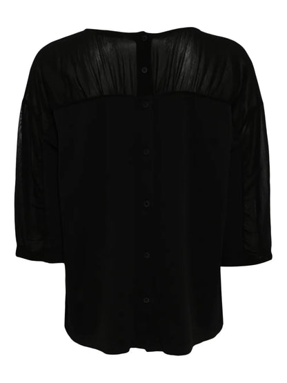 Gathered Three-Quarter-Sleeved Blouse
