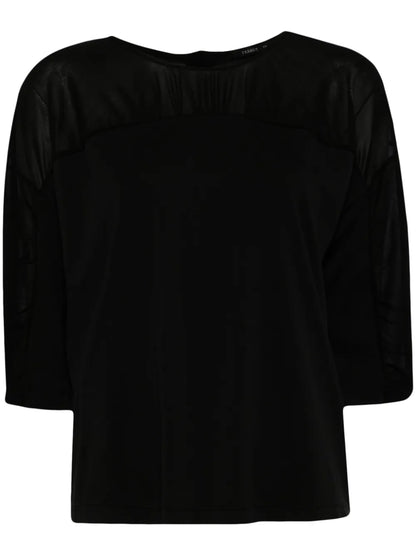 Gathered Three-Quarter-Sleeved Blouse