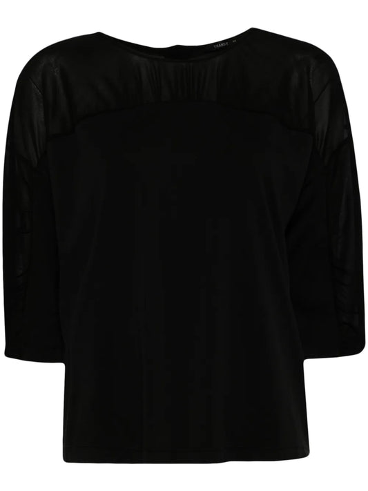 Gathered Three-Quarter-Sleeved Blouse