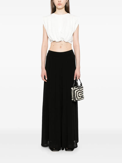 Elasticated Wide-Leg Pants
