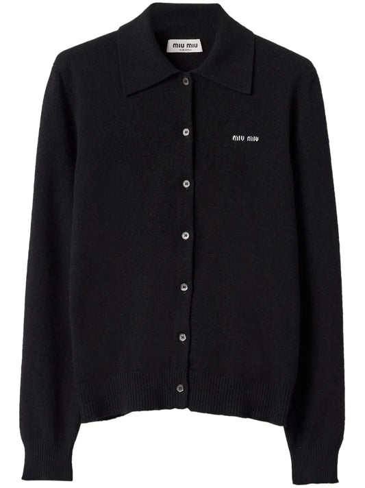 Intarsia-Knit Logo Cardigan