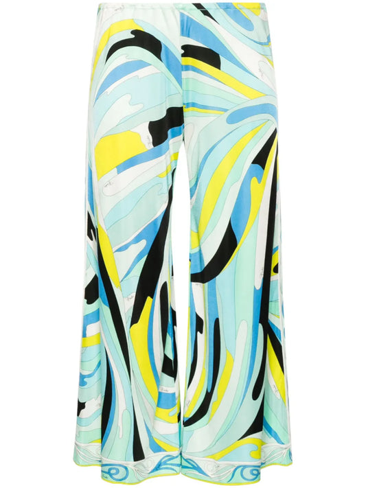 Mix-Print Cropped Trousers