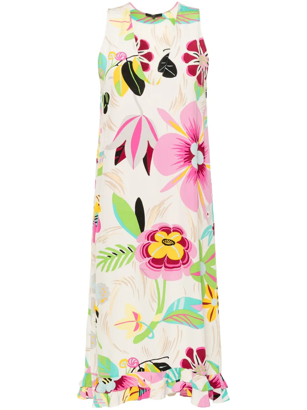 Floral-Print Silk Dress
