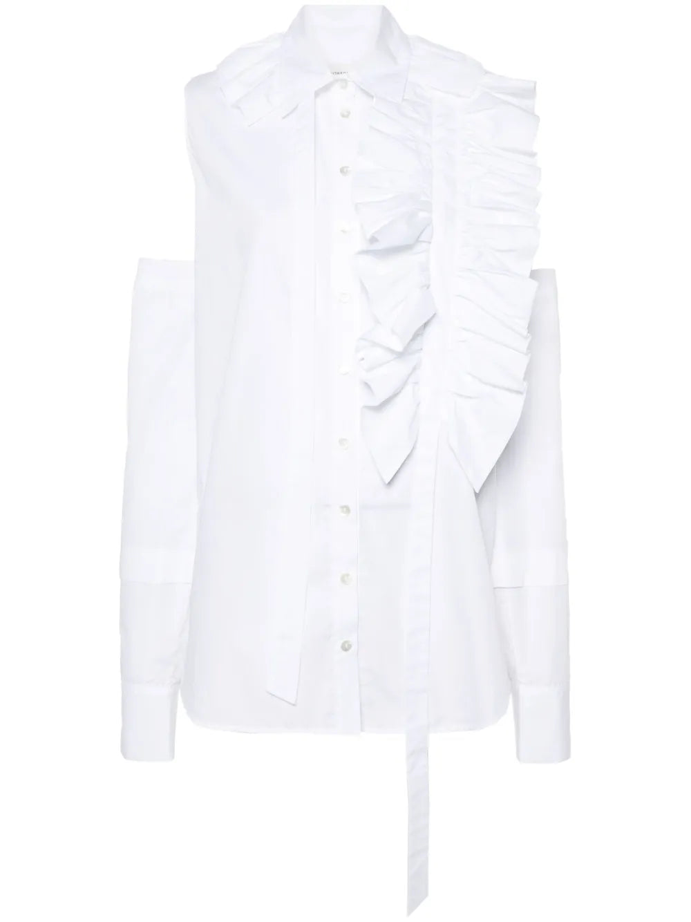 Ruffle-Detail Poplin Shirt