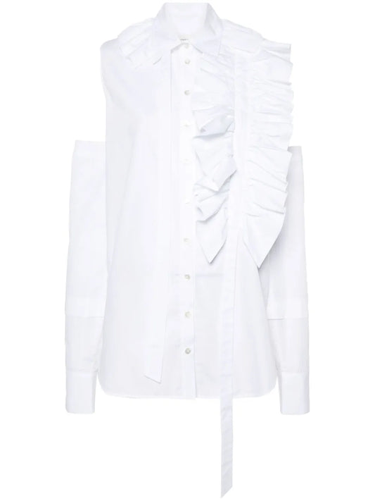 Ruffle-Detail Poplin Shirt