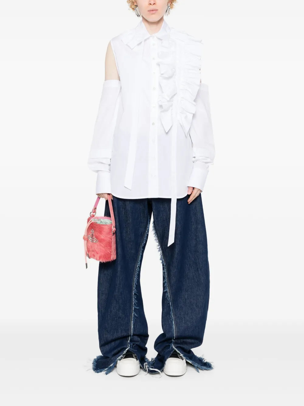 Ruffle-Detail Poplin Shirt