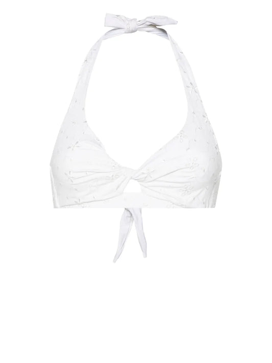 Tristan Floral-Embroidered Bikini Top