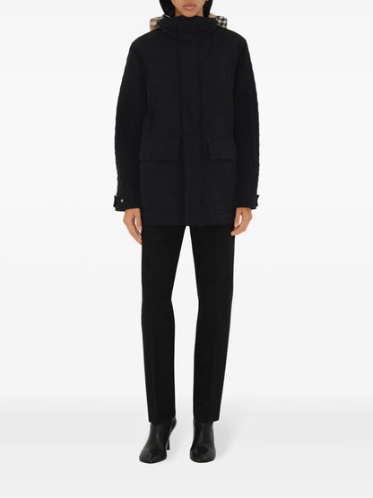 Check-Hood Quilted Jacket