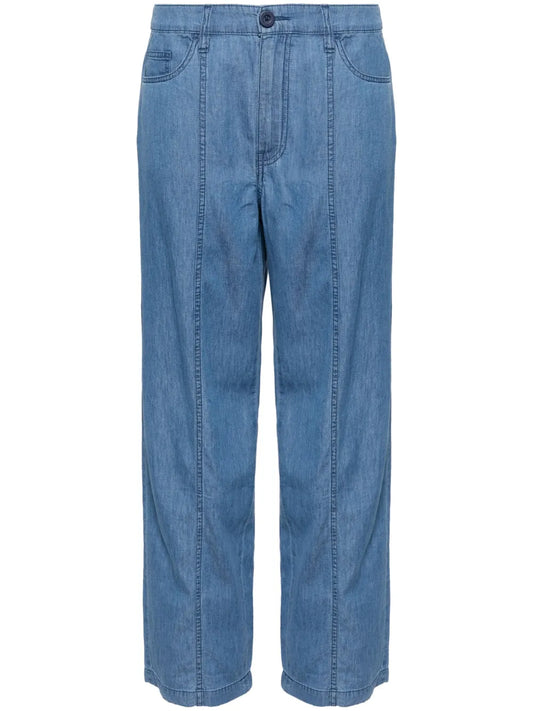 High-Waisted Wide-Legged Trousers
