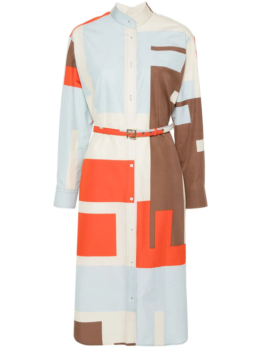 Ff Puzzle-Print Cotton Shirt Dress