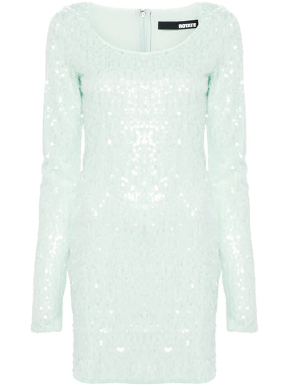Sequinned Scoop-Neck Minidress