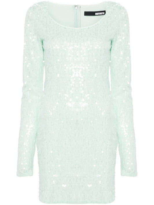 Sequinned Scoop-Neck Minidress