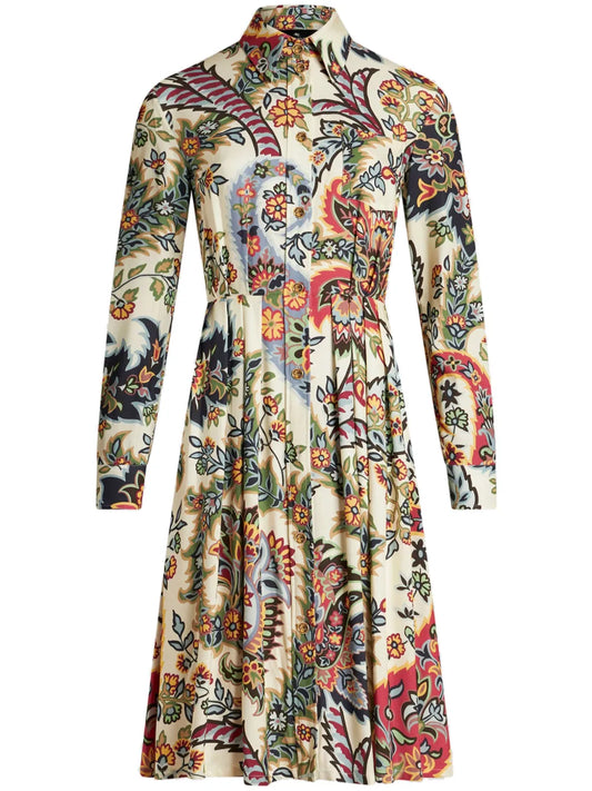 Paisley Print Shirt Dress