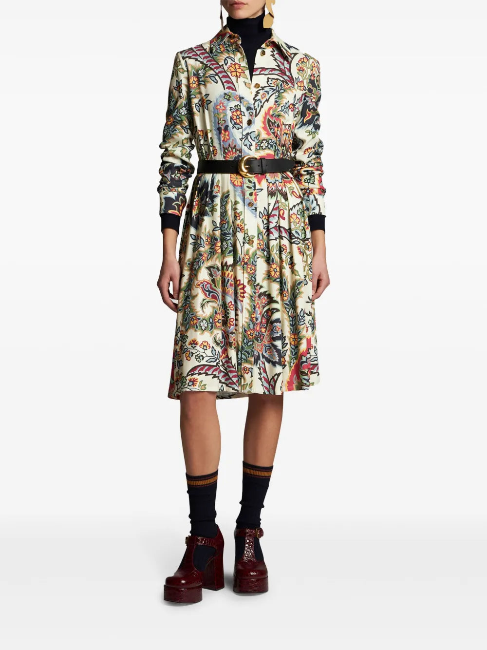 Paisley Print Shirt Dress