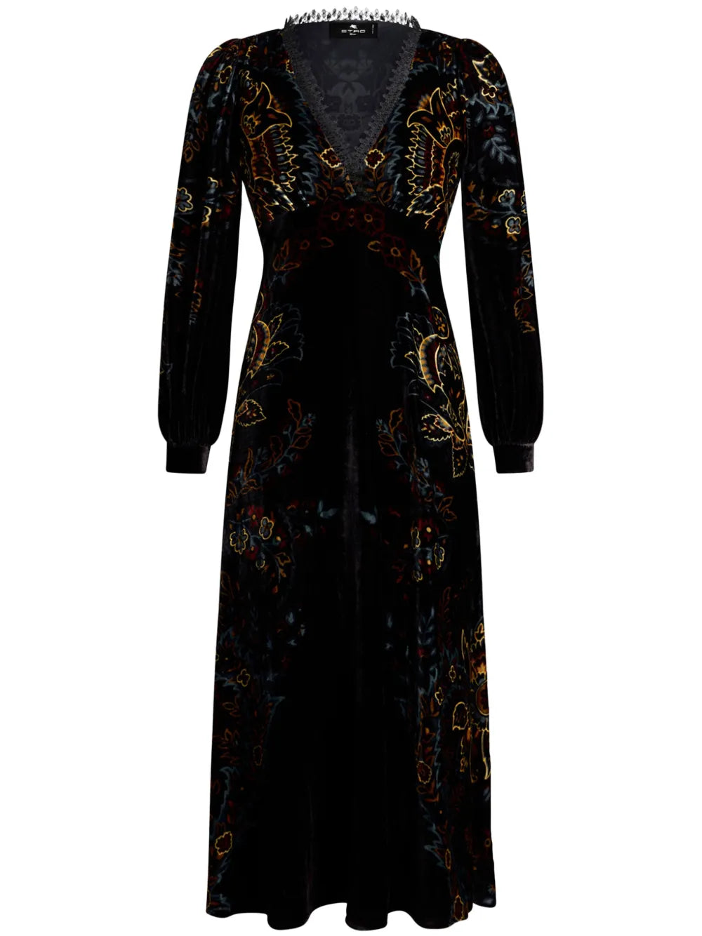 Floral Print Velvet Dress