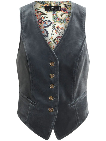 V-Neck Velvet Waistcoat