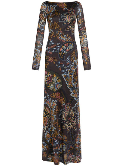 Paisley Print Maxi-Dress