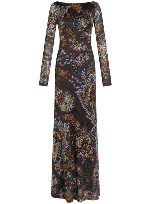 Paisley Print Maxi-Dress